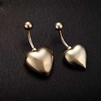 Нержавеющая сталь живота кольцо, нержавеющая сталь, Сердце, плакирован золотом, разные стили для выбора & Женский, продается PC