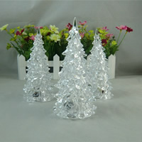 Veilleuses, Acrylique, arbre de noël, Bijoux de Noël & LED, transparent, 60x130mm, Vendu par PC