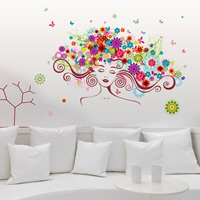 Wall Stickers & Decals, PVC Plastic, Rectangle, plant design & adhesive & waterproof, 50x70cm, Sold By PC