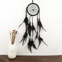 Fashion Dream Catcher, Feather, with Velveteen Cord & Glass Seed Beads, more colors for choice, 400mm, Sold By PC