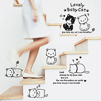 3D Wall Stickers PVC Plastic adhesive & waterproof Sold By Set