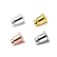 925 Sterling Silver Barrel Bullet Style Ear Nut, plated, more colors for choice, 3mm, 10Pairs/Lot, Sold By Lot