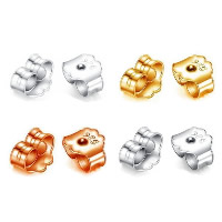925 Sterling Silver Ear Nut Component plated Sold By Lot