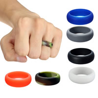 Унисекс палец кольцо, Силикон, с Бархат, Мужская & разный размер для выбора, Много цветов для выбора, продается PC