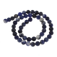 Perles en sodalite, Rond, naturel, normes différentes pour le choix, Trou:Environ 1mm, Vendu par Environ 15 pouce brin