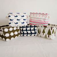 Storage Supplies, Cotton Fabric, with Linen & Wood, different designs for choice & waterproof, 200x160x130mm, Sold By PC