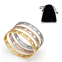 Unisex Bracelet Stainless Steel plated with roman number & hollow Inner Approx 58mm Sold By PC