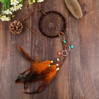 Mode Dreamcatcher, Feather, med Velveteen Cord & Glass Seed Beads & Zink Alloy, fler färger för val, 450mm, Säljs av PC