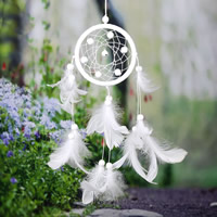 Fashion Dream Catcher Feather with Velveteen Cord & Glass Seed Beads & Iron with bell 500mm Sold By PC