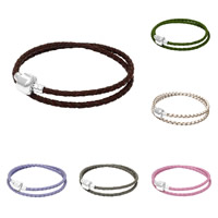 Unisex Bracelet, Ciré de chanvre, avec alliage de zinc, longueur différente pour le choix & unisexe & 2 fils, plus de couleurs à choisir, Vendu par brin