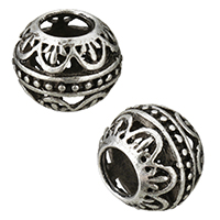Tibetan Style European Beads, Drum, antique silver color plated, without troll & hollow, nickel, lead & cadmium free, 11x9x11mm, Hole:Approx 5mm, 500PCs/Lot, Sold By Lot