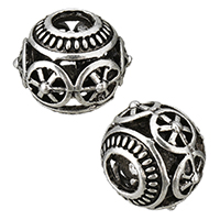 Tibetan Style European Beads, Drum, antique silver color plated, hollow, nickel, lead & cadmium free, 12x10x12mm, Hole:Approx 4mm, 500PCs/Lot, Sold By Lot