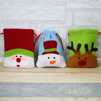 Saco de presentes de natal, pelúcia, Jóias de Natal & Vario tipos a sua escolha, 120x160mm, vendido por PC