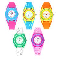 VILAM® Barn Watch, Plast, med Glas & ROSTFRITT STÅL, Liv vattenresistent & för barn, fler färger för val, 40x6mm, Längd Ca 7.8 inch, Säljs av PC