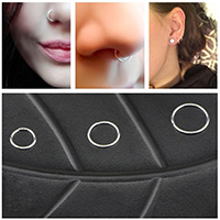 Tibetan Style Nose Piercing Jewelry, Donut, plated, Unisex & different size for choice, more colors for choice, 6mm, 8mm, 10mm, 100PCs/Lot, Sold By Lot