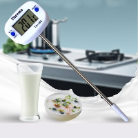 ABS Kunststoff Lebensmittel-Thermometer, mit Edelstahl, LED, weiß, 150mm, 180mm, verkauft von PC
