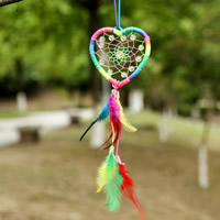 Fashion Dream Catcher Feather with Nylon Cord & Glass Seed Beads Heart 43cm Sold By PC