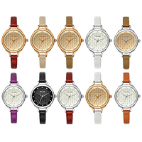 VILAM® Kvinder Smykker Watch, Koskind, med zink legering dial & Glas & Stainless Steel, forgyldt, Livsbestandig & for kvinde & med rhinestone, flere farver til valg, Længde Ca. 8.6 inch, Solgt af PC