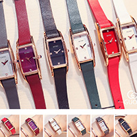 GUOU® Unisex Smykker Watch, Koskind, med Glas, forgyldt, Livsbestandig & for kvinde & med rhinestone, flere farver til valg, 20x35x7mm, Længde Ca. 7.5 inch, Solgt af PC