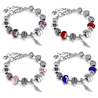 European Bracelet Zinc Alloy with Crystal with 1.18lnch extender chain plated charm bracelet & Unisex & snake chain & faceted nickel lead & cadmium free Sold By Strand