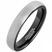 Unisex Finger Ring Tungsten Steel plated  & brushed 4mm Sold By PC