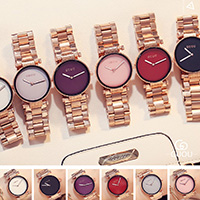 GUOU® Unisex Smykker Watch, Stainless Steel, med Glas, forgyldt, Livsbestandig & for kvinde, flere farver til valg, 35x9mm, Længde Ca. 7 inch, Solgt af PC