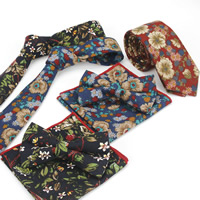 Cotton Tie And Pocket  Scarf Set, for man, more colors for choice, 145x6cm, 12x6cm, 25x25cm, 3PCs/Set, Sold By Set