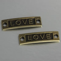Zinc Alloy Connector Bar Rectangle word love antique bronze color plated 1/1 loop nickel lead & cadmium free Sold By Lot