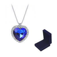 Crystal Zinc Alloy Necklace with Crystal with 1.9lnch extender chain Heart silver color plated & box chain & for woman & faceted & with rhinestone nickel lead & cadmium free Sold Per Approx 17.7 Inch Strand