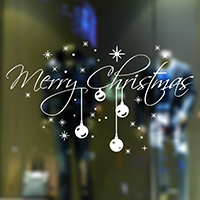 Autocollant de fenêtre, plastique PVC, adhésif & Bijoux de Noël & avec le motif de lettre & imperméable, 580x320mm, Vendu par fixé
