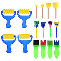 Plastic Painting Set with Sponge for children 85-100mm Sold By Set