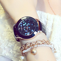 GUOU® Unisex Smykker Watch, PU, med Glas & Stainless Steel, forgyldt, Livsbestandig & for kvinde, flere farver til valg, 44x15mm, Længde Ca. 9 inch, Solgt af PC