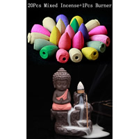 Фарфор противотока Курильница, Фиолетовый песок, с 20 Ладан backflow & разные стили для выбора, 120x90mm, продается PC