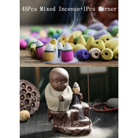 Backflow Incense Burner, Purple Clay, with 45 Backflow Incenses & different styles for choice, 120x90mm, Sold By PC