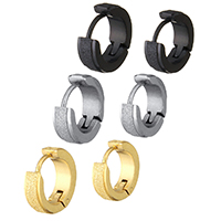 Stainless Steel Huggie Hoop Earring plated Unisex & stardust Sold By PC
