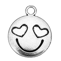 Zinc Alloy Flat Round Pendants antique silver color plated nickel lead & cadmium free Approx 3mm Sold By Lot