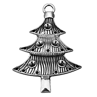 Zinc Alloy Pendant Rhinestone Setting Christmas Tree antique silver color plated nickel lead & cadmium free Approx 5mm Inner Approx 3.5 1.5mm Sold By Lot