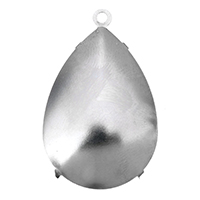 Stainless Steel Pendant Setting, Teardrop, original color, 20x32x7mm, Hole:Approx 1mm, Inner Diameter:Approx 19x28mm, 200PCs/Lot, Sold By Lot