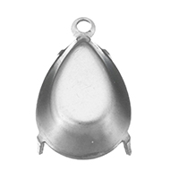 Stainless Steel Pendant Setting, Teardrop, original color, 10x16x7mm, Inner Diameter:Approx 9x12.5mm, 500PCs/Lot, Sold By Lot