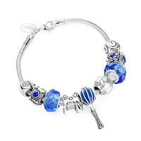European Bracelet Zinc Alloy with Crystal plated charm bracelet & snake chain & for woman & enamel & with rhinestone nickel lead & cadmium free Sold By Strand