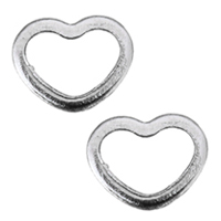 Stainless Steel Jewelry Cabochon, Heart, flat back, original color, 6x5x0.50mm, Hole:Approx 4.5x4mm, 1000PCs/Lot, Sold By Lot