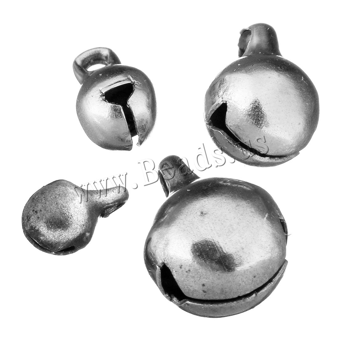 Stainless Steel Bell Charm, different size for choice, original color, Hole:Approx 2mm, 500PCs/Lot, Sold By Lot
