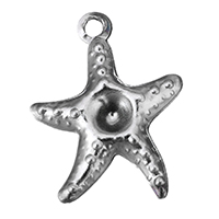 Stainless Steel Pendant Setting, Starfish, original color, 14x18x4mm, Hole:Approx 1.5mm, Inner Diameter:Approx 4mm, 200PCs/Lot, Sold By Lot