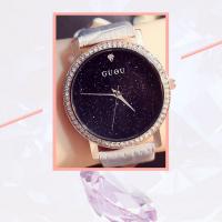 GUOU® Unisex Jewelry Watch Cowhide with Glass & Stainless Steel plated Life water resistant & for woman Length Approx 8 Inch Sold By PC
