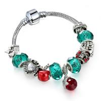 European Bracelet Zinc Alloy with Crystal plated charm bracelet & snake chain & for woman & enamel & faceted & with rhinestone nickel lead & cadmium free Sold Per Approx 7.8 Inch Strand