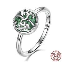 925 Sterling Silver Finger Rings, Tree, different size for choice & for woman & enamel, 10mm, Sold By PC