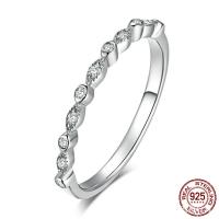 925 Sterling Silver Finger Rings & for woman & with cubic zirconia 2mm Sold By PC