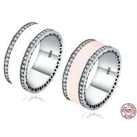 Таиланд стерлингового серебра кольцо, разный размер для выбора & Женский & эмаль & с кубическим цирконием, Много цветов для выбора, 9mm, продается PC