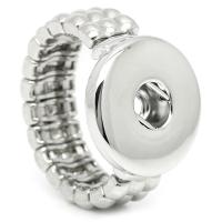 metal Fornituras de anillo, chapado en color de platina, elástico, libre de níquel, plomo & cadmio, 6mm, tamaño:8, 2PCs/Set, Vendido por Set