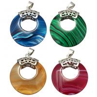 Gemstone Pendants Jewelry with brass bail silver color plated Approx Sold By PC